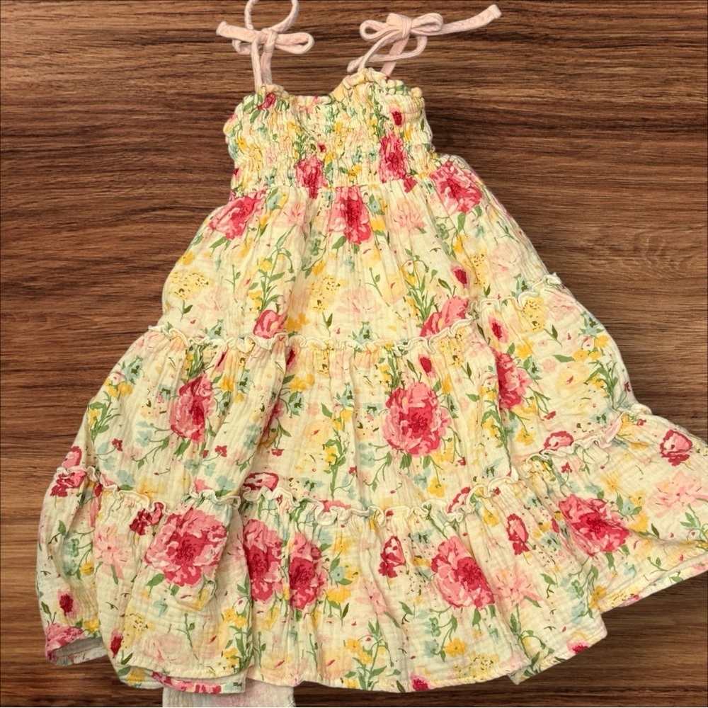 SweetHoney Pink and Cream Floral Dress